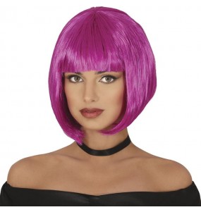 Perruque demi-bob lilas pour compléter vos costumes