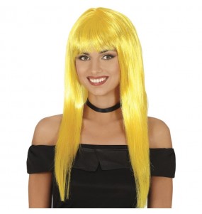 Perruque longue jaune pour compléter vos costumes