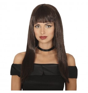 Perruque longue brune pour compléter vos costumes
