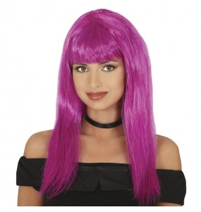 Perruque longue lilas pour compléter vos costumes