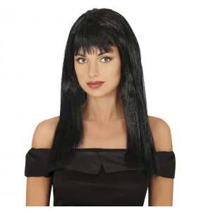 Perruque longue noire pour compléter vos costumes