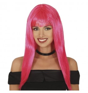 Perruque longue rose pour compléter vos costumes