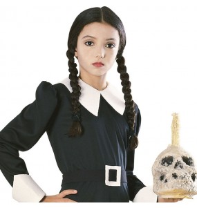 Perruque Mercredi de la Famille Addams pour fille pour compléter vos costumes térrifiants