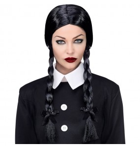 Perruque Mercredi de la famille Addams pour compléter vos costumes térrifiants