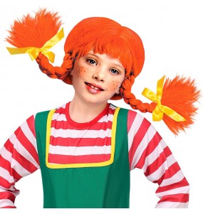 Perruque Pipi Longstocking pour filles pour compléter vos costumes