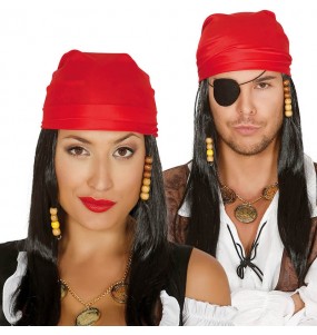 Perruque Pirate des Caraïbes avec bandeau