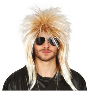 Perruque blonde rocker pour compléter vos costumes