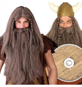 Perruque Viking avec barbe