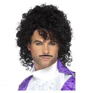 Perruque et moustache chanteur Prince