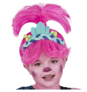 Perruque Troll Poppy pour filles pour compléter vos costumes