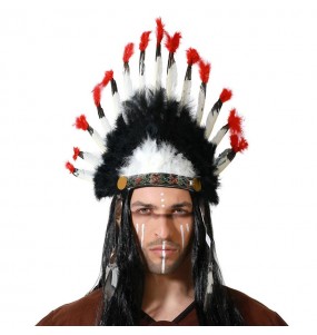 Coiffe à plumes des Indiens d'Amérique pour compléter vos costumes