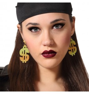 Boucles d\'oreilles signe du dollar pour compléter vos costumes