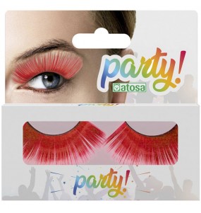 Faux cils rouges pour compléter votre déguisement avec un maquillage de qualité