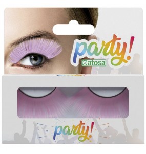 Faux cils roses pour compléter votre déguisement avec un maquillage de qualité