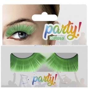 Faux cils verts pour compléter votre déguisement avec un maquillage de qualité