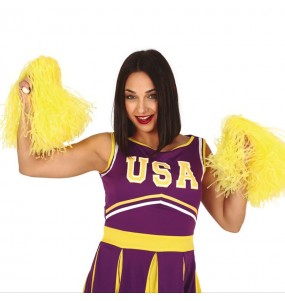 Pompons jaunes pour cheerleader pour compléter vos costumes