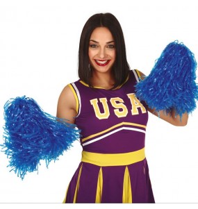 Pompons de cheerleader bleus pour compléter vos costumes