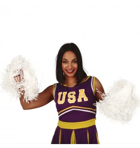 Pompons de cheerleader blancs pour compléter vos costumes