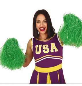 Pompons verts pour cheerleader pour compléter vos costumes