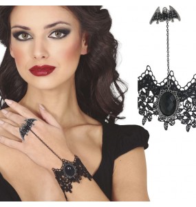 Bracelet avec bague chauve-souris pour compléter vos costumes térrifiants