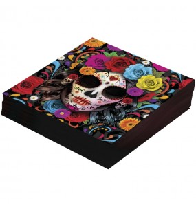 Serviettes de table Catrina pour la décoration Halloween