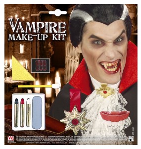 Set de maquillage pour vampire avec accessoires pour compléter vos costumes térrifiants