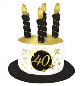 Chapeau 40e anniversaire avec bougies