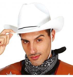 Chapeau de cow-boy blanc pour compléter vos costumes