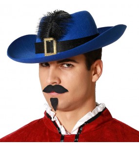 Chapeau bleu de mousquetaire pour compléter vos costumes