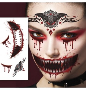 Tatouage visage de zombie pour compléter vos costumes térrifiants