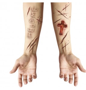Tatouages adhésifs blessures possédées pour compléter vos costumes térrifiants