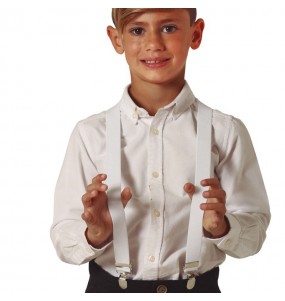 Bretelles blanches pour enfants pour compléter vos costumes