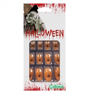 Faux ongles d'Halloween en orange pour compléter vos costumes térrifiants