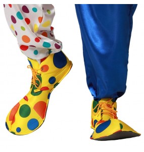 Grandes chaussures de clown à pois multicolores pour compléter vos costumes