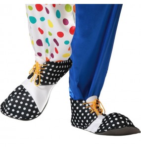 Chaussures de clown en tissu noir et blanc pour compléter vos costumes