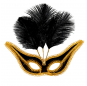 Masque Noir avec Bordure et Plumes