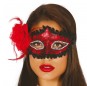 Masque Loup Rouge avec Rose