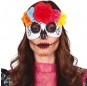 Masque Catrina avec couronne de fleurs pour compléter vos costumes térrifiants