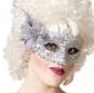 Masque Loup Argenté avec Rose