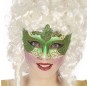 Masque vénitien vert pailleté pour compléter vos costumes