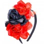 Bandeau Catrina avec roses rouges et noires pour compléter vos costumes térrifiants