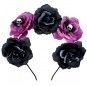 Bandeau Catrina fleurs noires et roses pour compléter vos costumes térrifiants