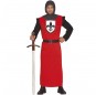 Costume Guerrier médiéval rouge homme