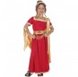 Costume Déesse romaine rouge et dorée fille