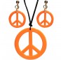 Kit d\'accessoires hippie orange fluo pour compléter vos costumes