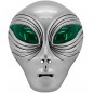 Masque d\'extraterrestre en plastique argenté pour compléter vos costumes