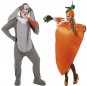 Costumes Lapin aux grandes oreilles et carotte pour se déguiser à duo
