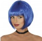 Peluca media melena azul