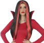 Perruque de vampiresse avec mèches rouges pour compléter vos costumes térrifiants