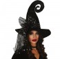 Chapeau de sorcière avec tulle à pois pour compléter vos costumes térrifiants
